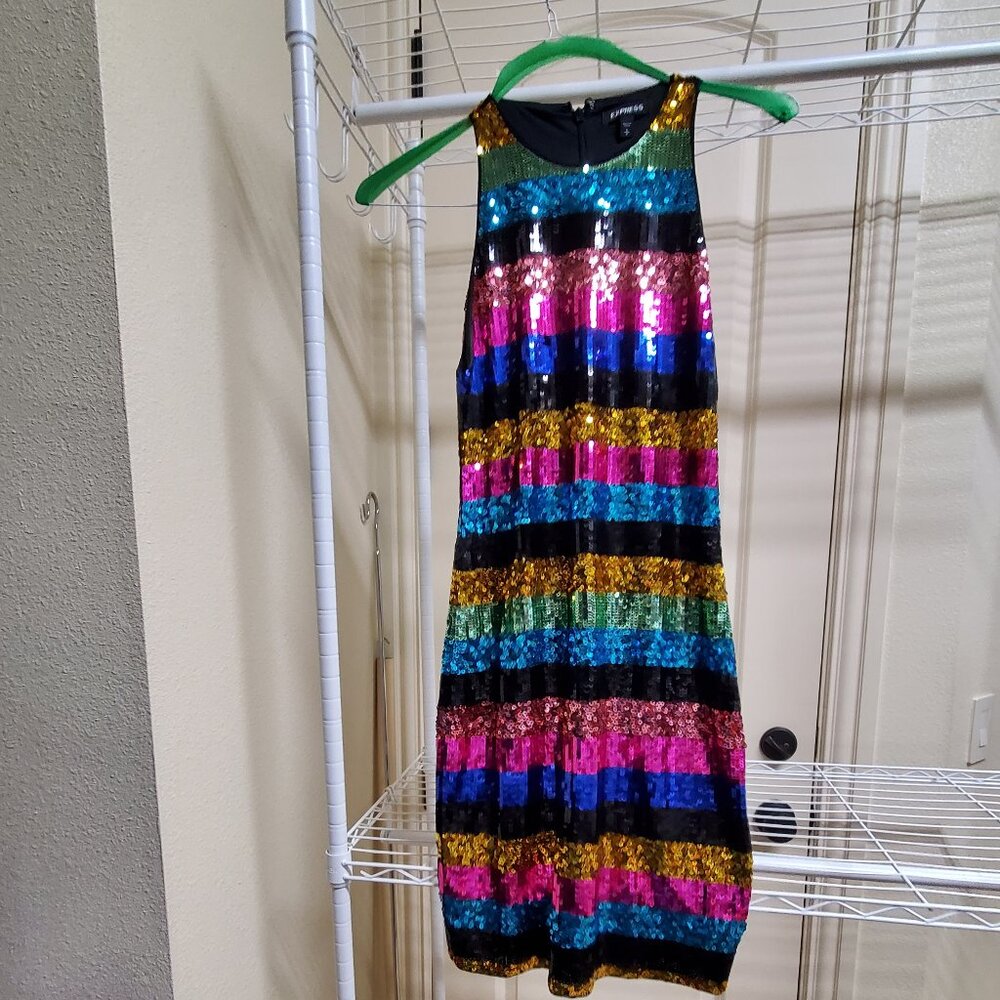 Express Sequin Cocktail Dress